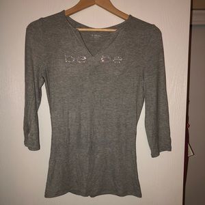Bebe Quarter sleeve logo shirt